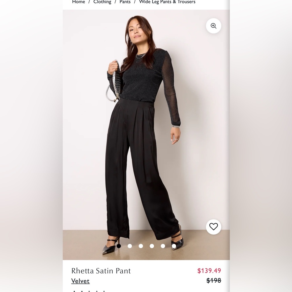 Rhetta Satin Pant Velvet by Graham and Spencer